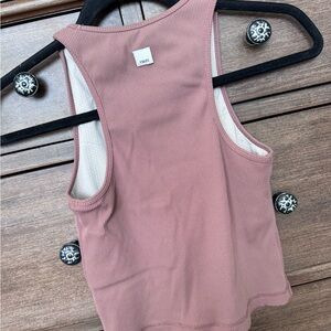Vuori Rose Ribbed Racerback Tank Top